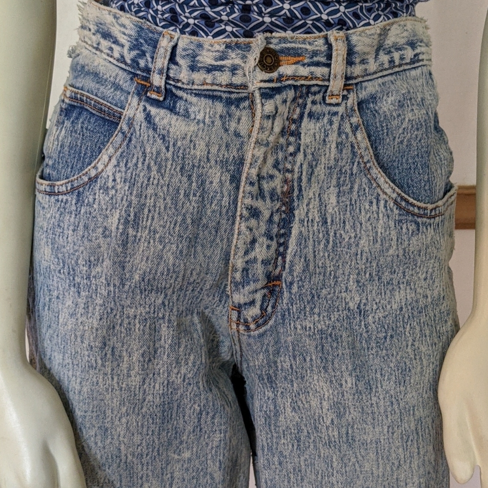Vintage 70s Distressed Denim stretch Jeans size 7 - Picture 8 of 10